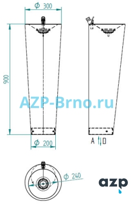 Напольный питьевой фонтанчик AFO 03 AZP Brno Чехия (фото, схема)